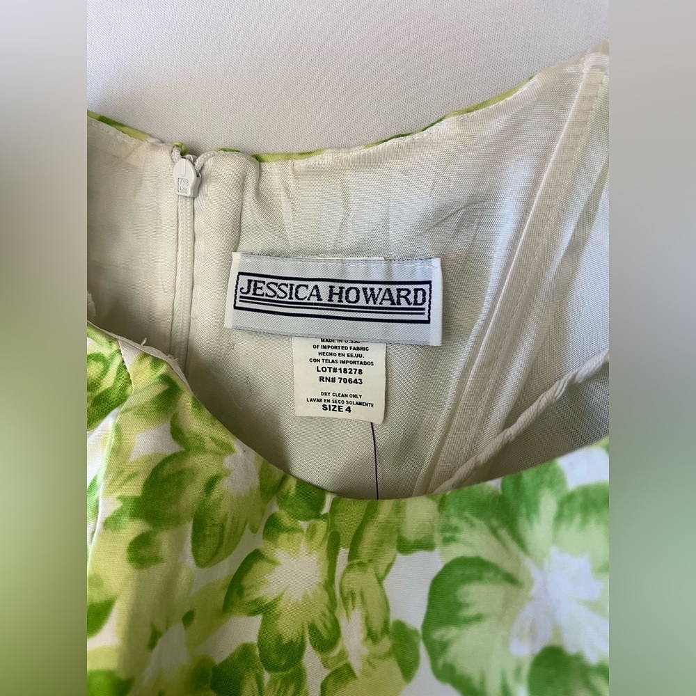 Jessica Howard Lime Green Floral Midi Dress - Picture 4 of 6